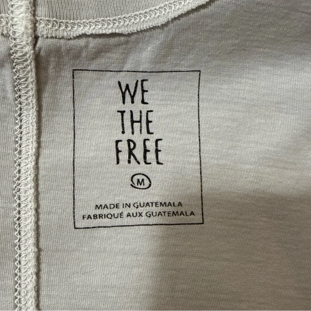 We the Free Tee Long Sleeve Slob Cotton Light Gray Oversize Sz M Boho Minimalist